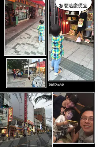 國際通的夜：他自己走在商店街上，最後停在 99 円的攤位前。價錢永遠比大人的行程更會叫小孩停下來。